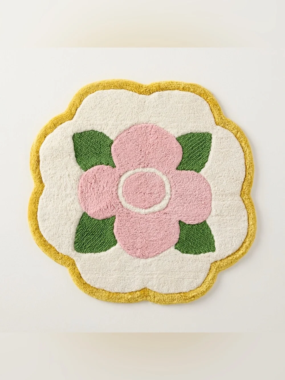 Anthropologie FLORA pink gold green Bath Mat NEW